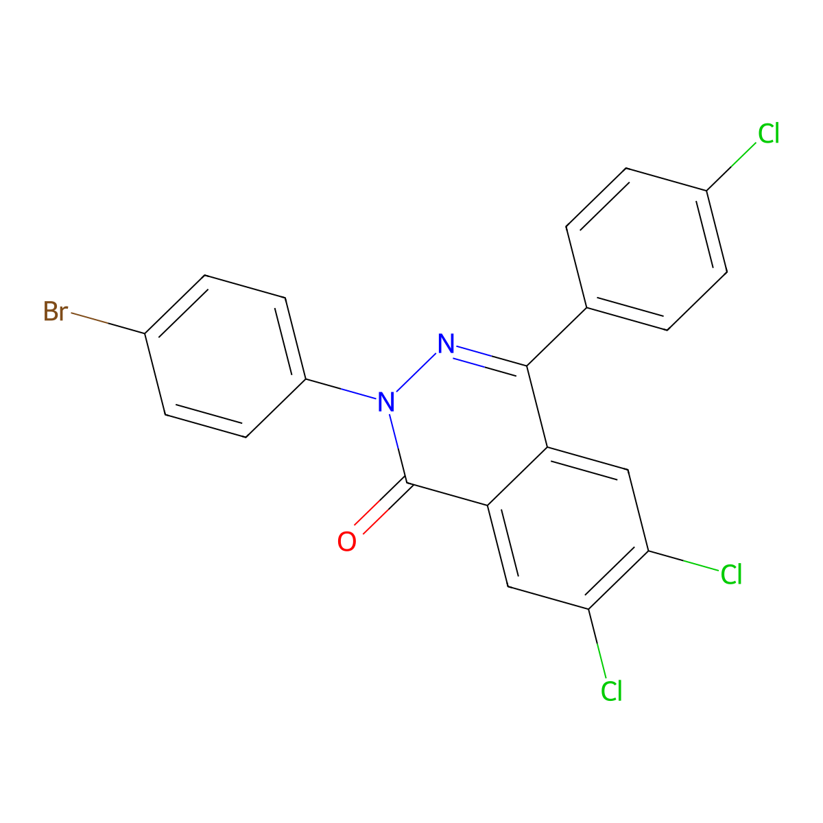 2-(4-Bromophenyl)-6,7-dichloro-4-(4-chlorophenyl)phthalazin-1-one molecular structure, CAS 478066-03-4