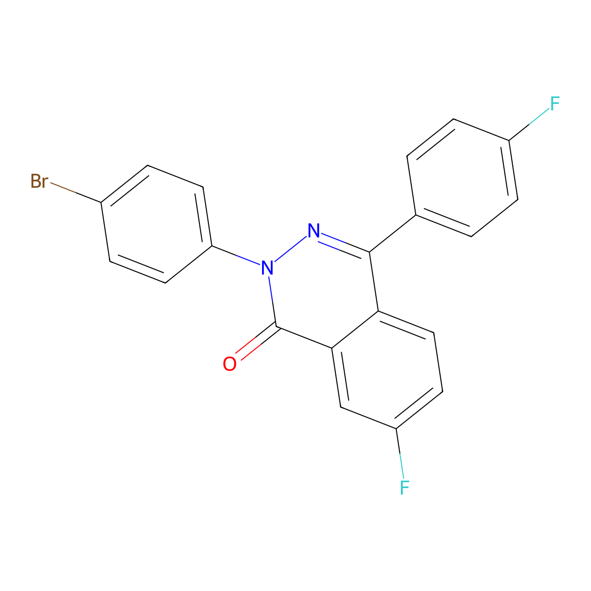 2-(4-bromophenyl)-7-fluoro-4-(4-fluorophenyl)-1(2H)-phthalazinone molecular structure, CAS 478066-05-6