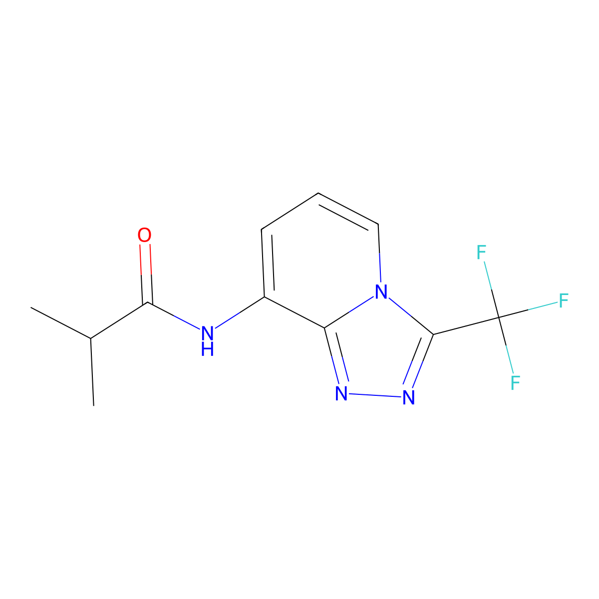 2-methyl-N-[3-(trifluoromethyl)-[1,2,4]triazolo[4,3-a]pyridin-8-yl]propanamide molecular structure, CAS 478066-14-7