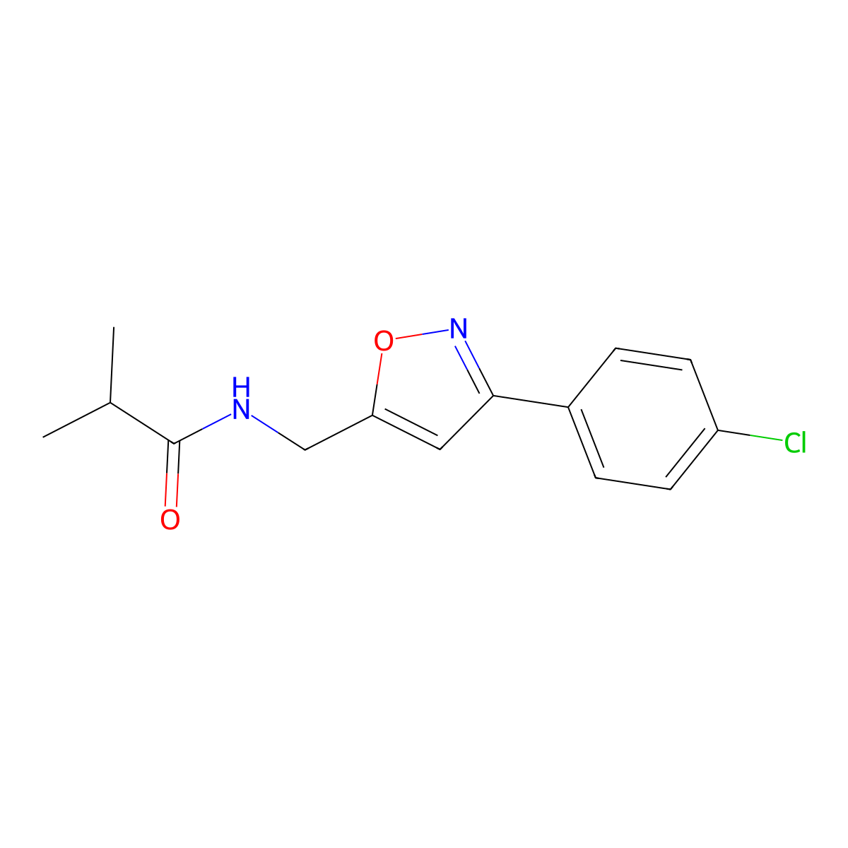 N-{[3-(4-chlorophenyl)-5-isoxazolyl]methyl}-2-methylpropanamide molecular structure, CAS 478066-20-5