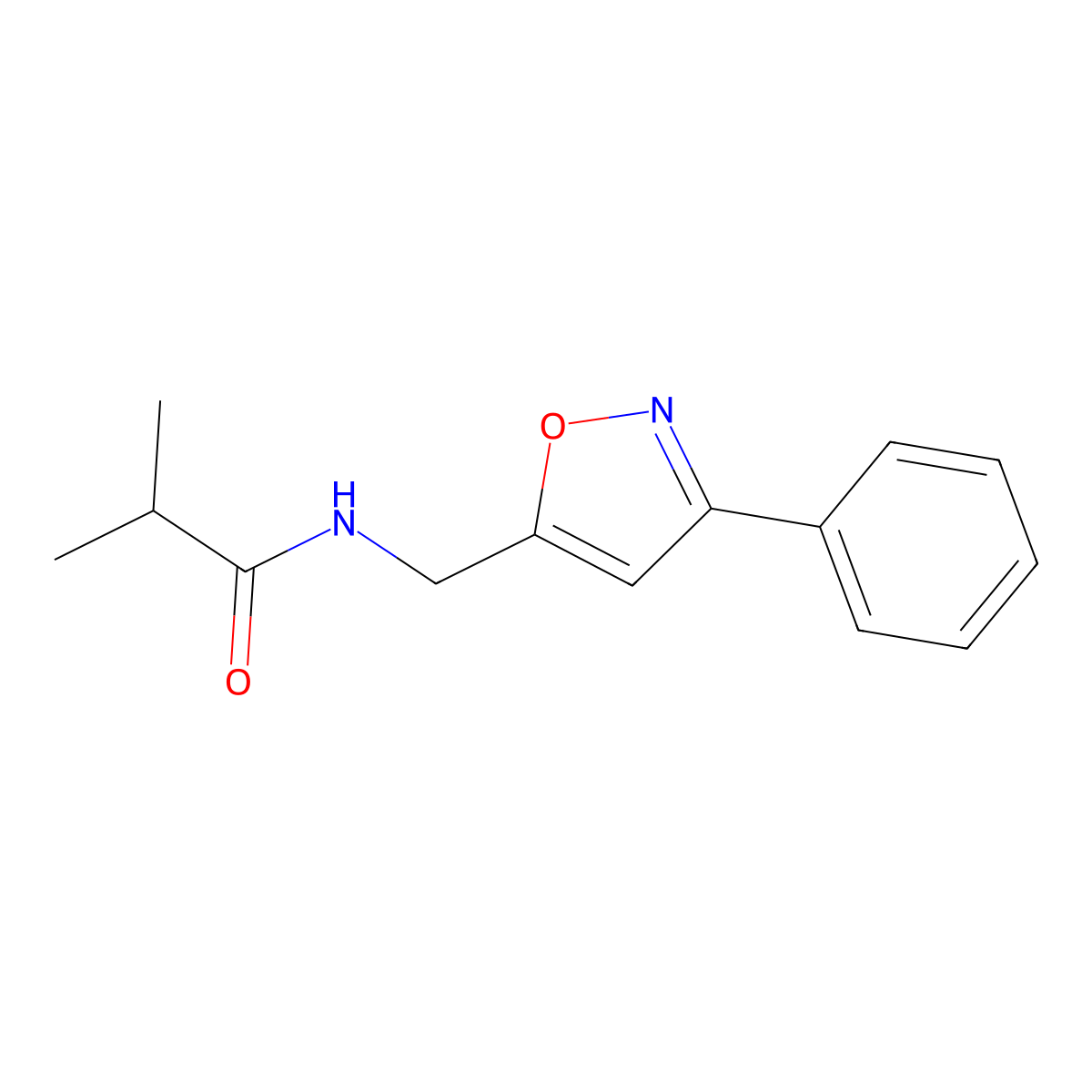 2-methyl-N-[(3-phenyl-1,2-oxazol-5-yl)methyl]propanamide molecular structure, CAS 478066-21-6