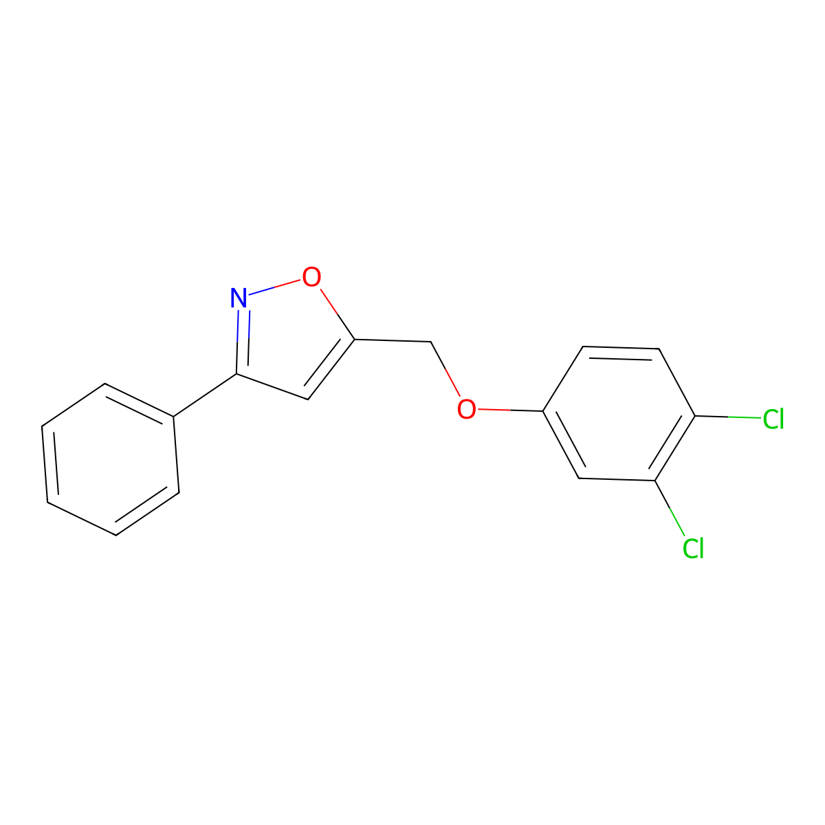 5-[(3,4-Dichlorophenoxy)methyl]-3-phenyl-1,2-oxazole molecular structure, CAS 478066-22-7