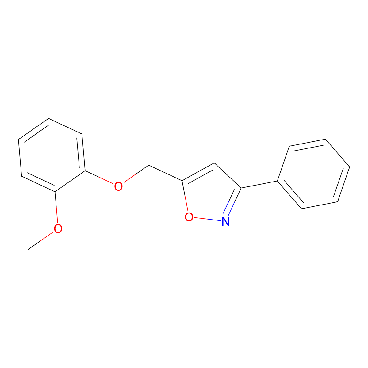5-[(2-Methoxyphenoxy)methyl]-3-phenyl-1,2-oxazole molecular structure, CAS 478066-23-8