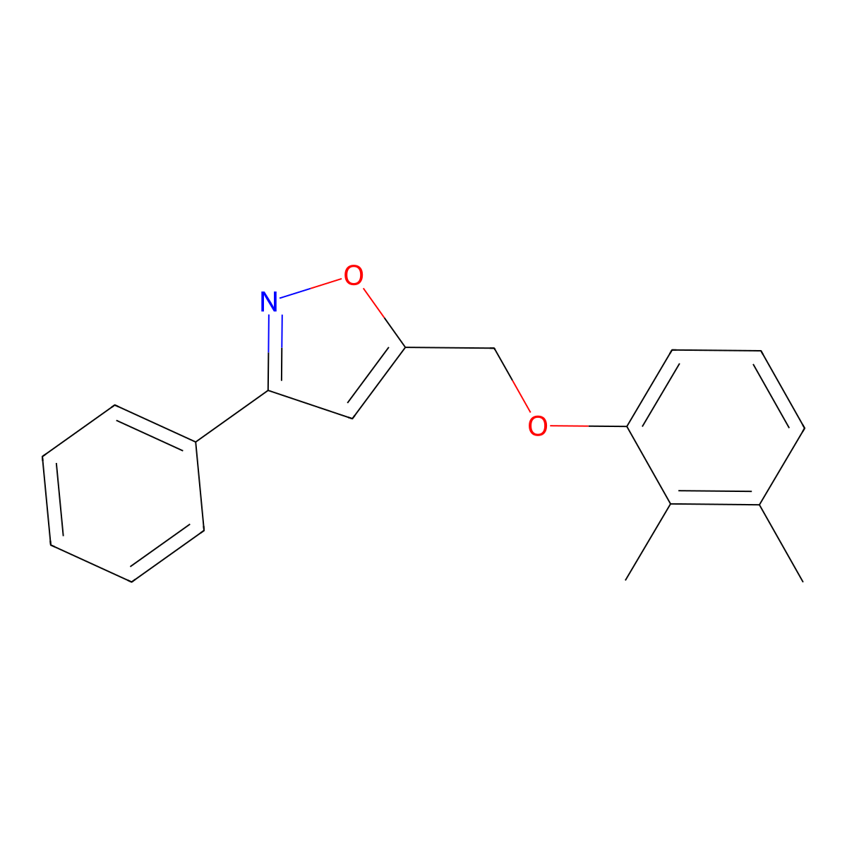 5-[(2,3-Dimethylphenoxy)methyl]-3-phenyl-1,2-oxazole molecular structure, CAS 478066-24-9