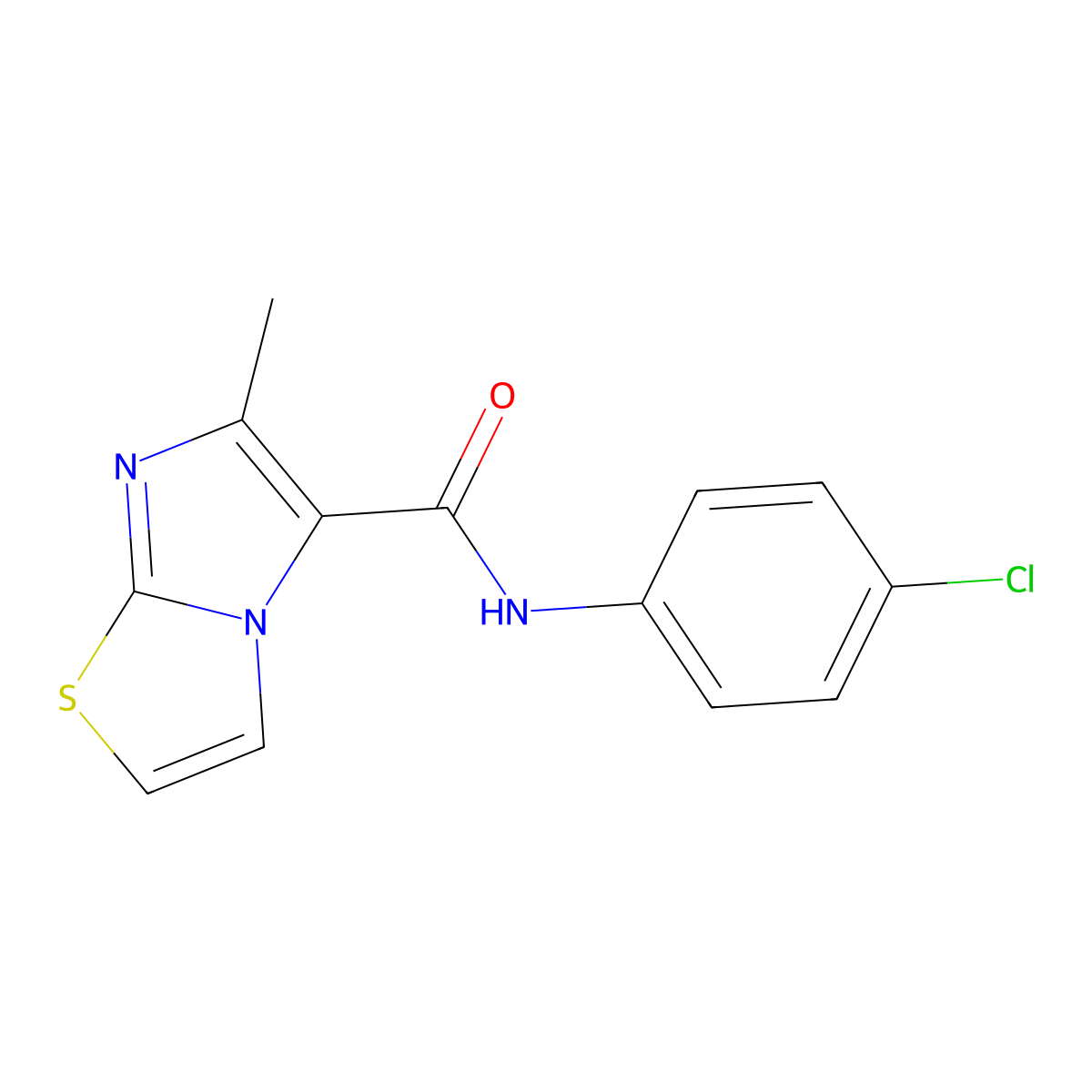 N-(4-chlorophenyl)-6-methylimidazo[2,1-b][1,3]thiazole-5-carboxamide molecular structure, CAS 478066-27-2