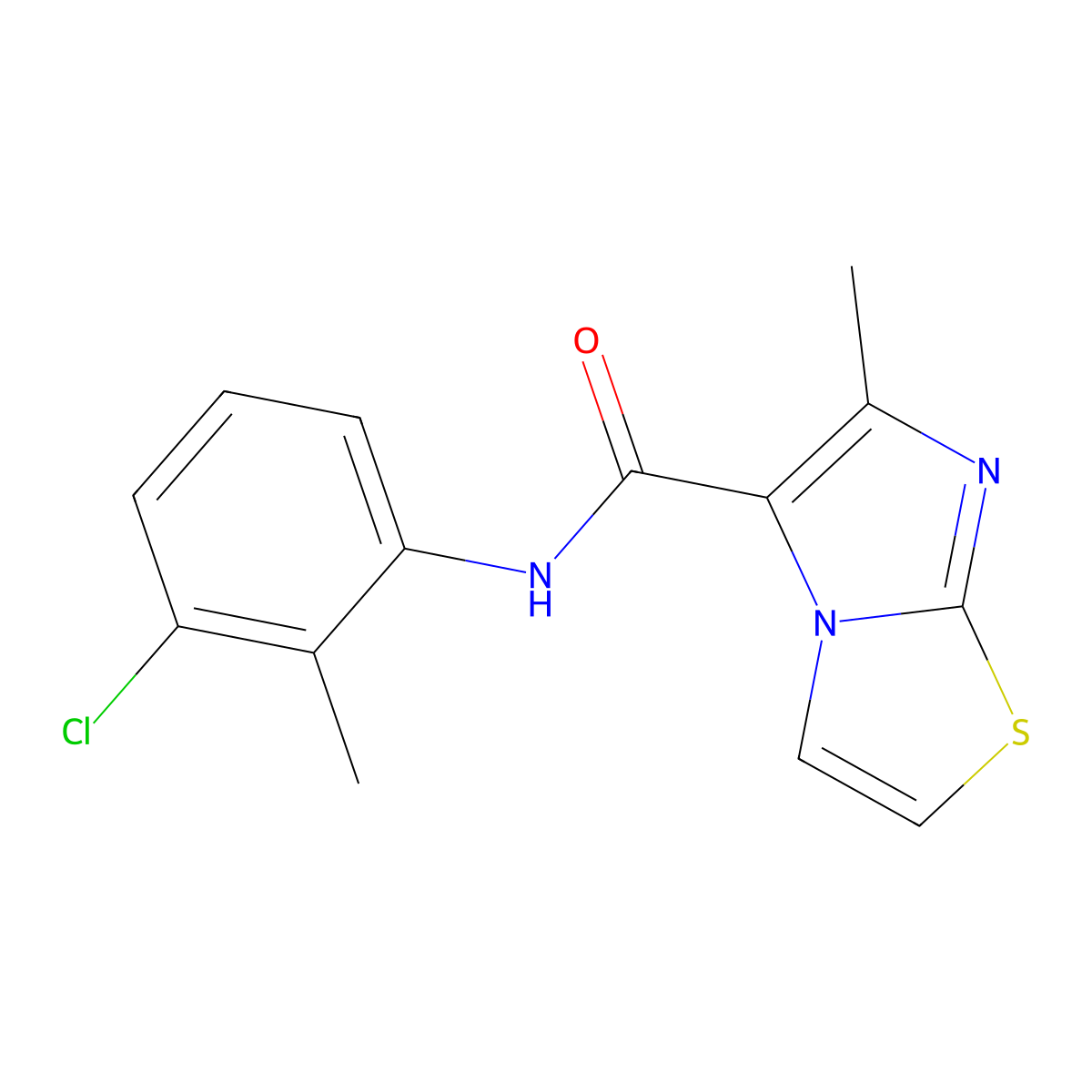 N-(3-chloro-2-methylphenyl)-6-methylimidazo[2,1-b][1,3]thiazole-5-carboxamide molecular structure, CAS 478066-28-3