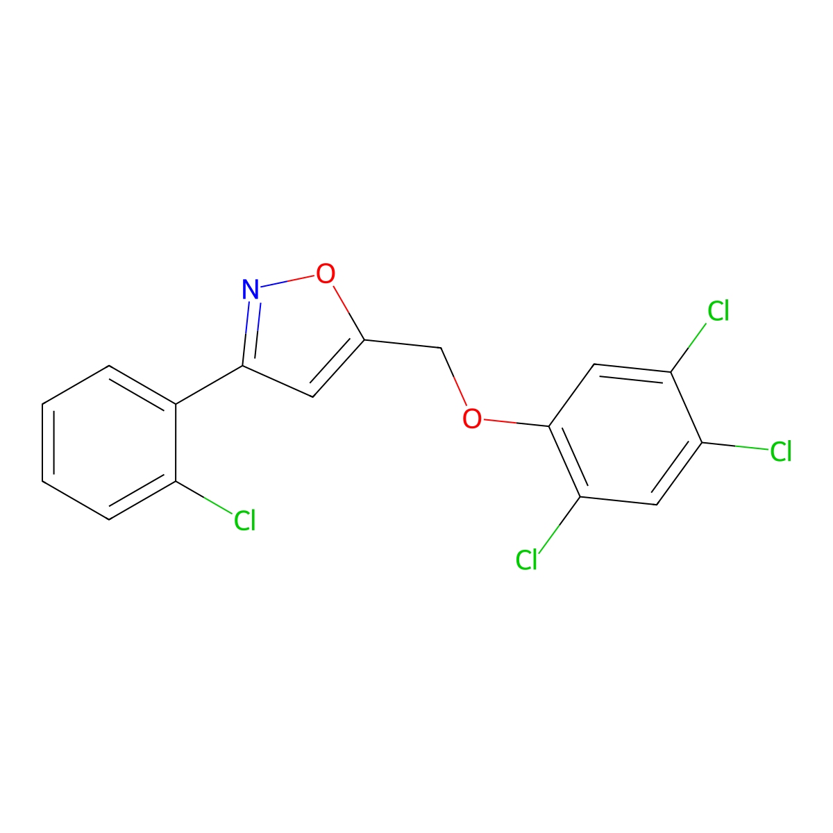 3-(2-Chlorophenyl)-5-[(2,4,5-trichlorophenoxy)methyl]-1,2-oxazole molecular structure, CAS 478066-35-2