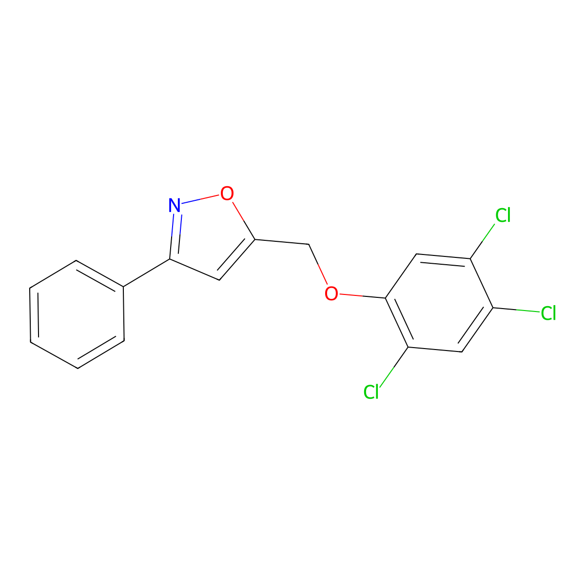 3-Phenyl-5-[(2,4,5-trichlorophenoxy)methyl]-1,2-oxazole molecular structure, CAS 478066-43-2