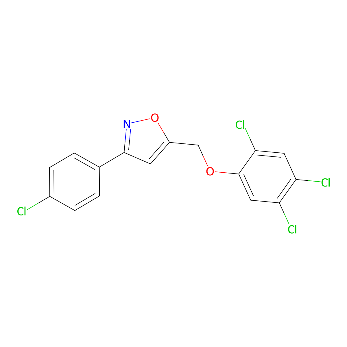 3-(4-Chlorophenyl)-5-[(2,4,5-trichlorophenoxy)methyl]-1,2-oxazole molecular structure, CAS 478066-47-6