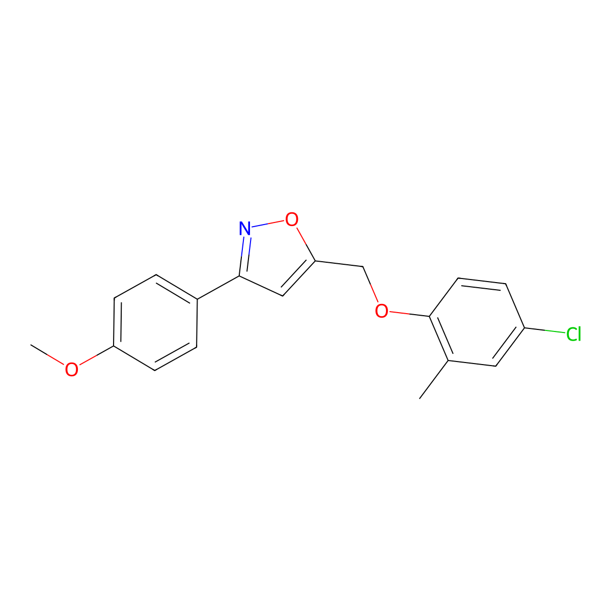 5-[(4-Chloro-2-methylphenoxy)methyl]-3-(4-methoxyphenyl)-1,2-oxazole molecular structure, CAS 478066-55-6