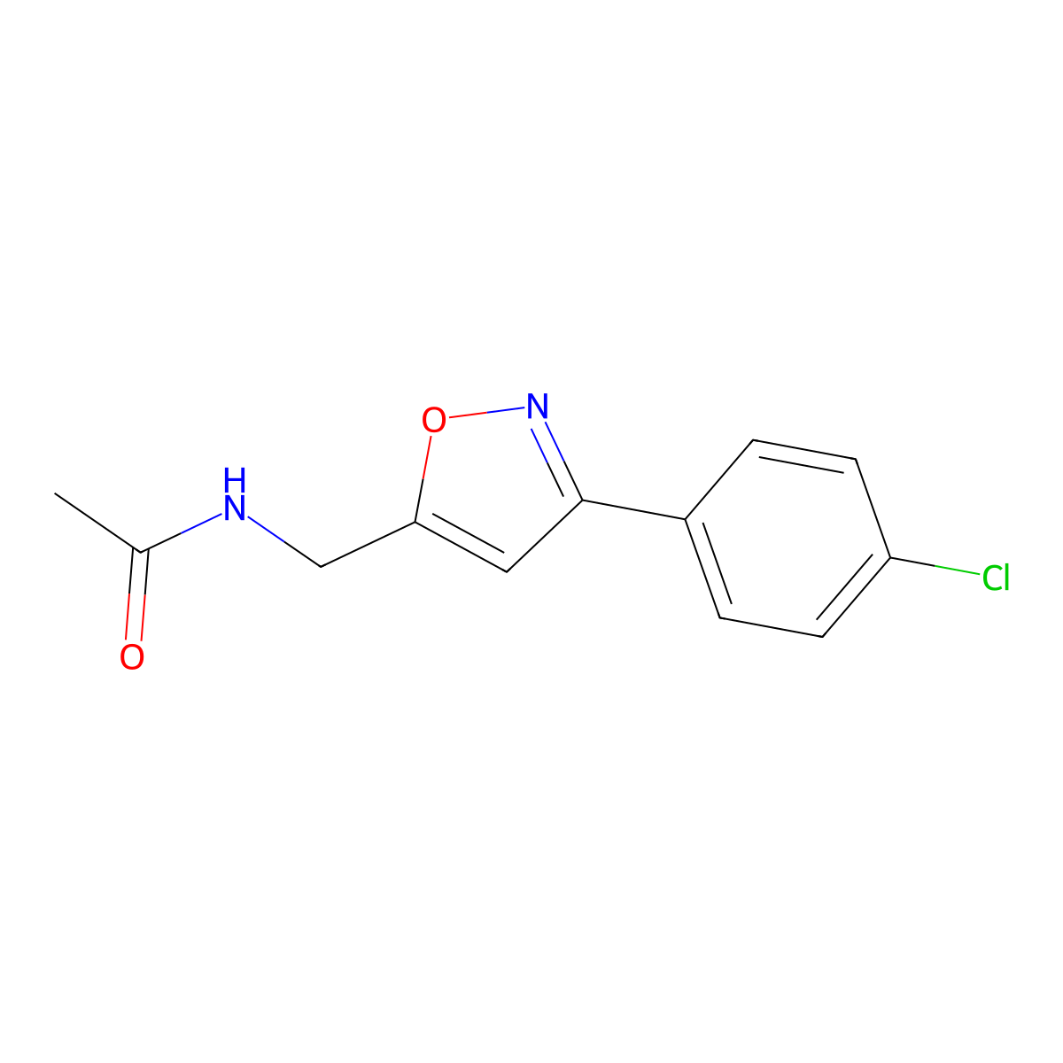 N-{[3-(4-chlorophenyl)-5-isoxazolyl]methyl}acetamide molecular structure, CAS 478066-59-0