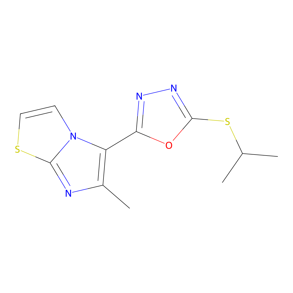 Isopropyl 5-(6-methylimidazo[2,1-b][1,3]thiazol-5-yl)-1,3,4-oxadiazol-2-yl sulfide molecular structure, CAS 478066-61-4