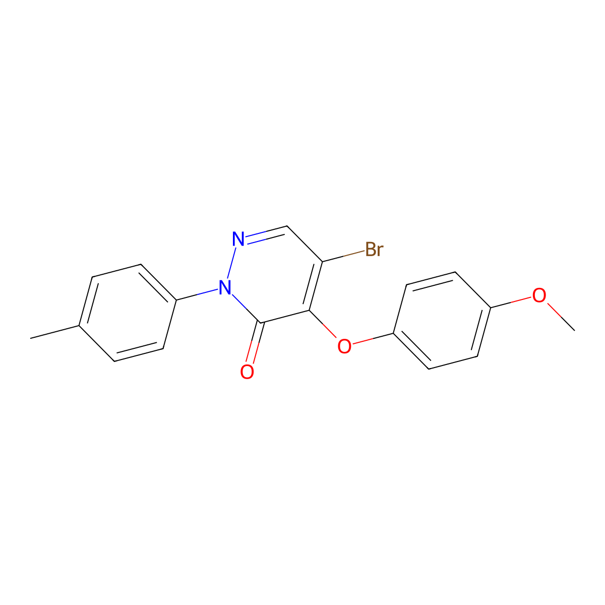 5-bromo-4-(4-methoxyphenoxy)-2-(4-methylphenyl)-3(2H)-pyridazinone molecular structure, CAS 478066-75-0