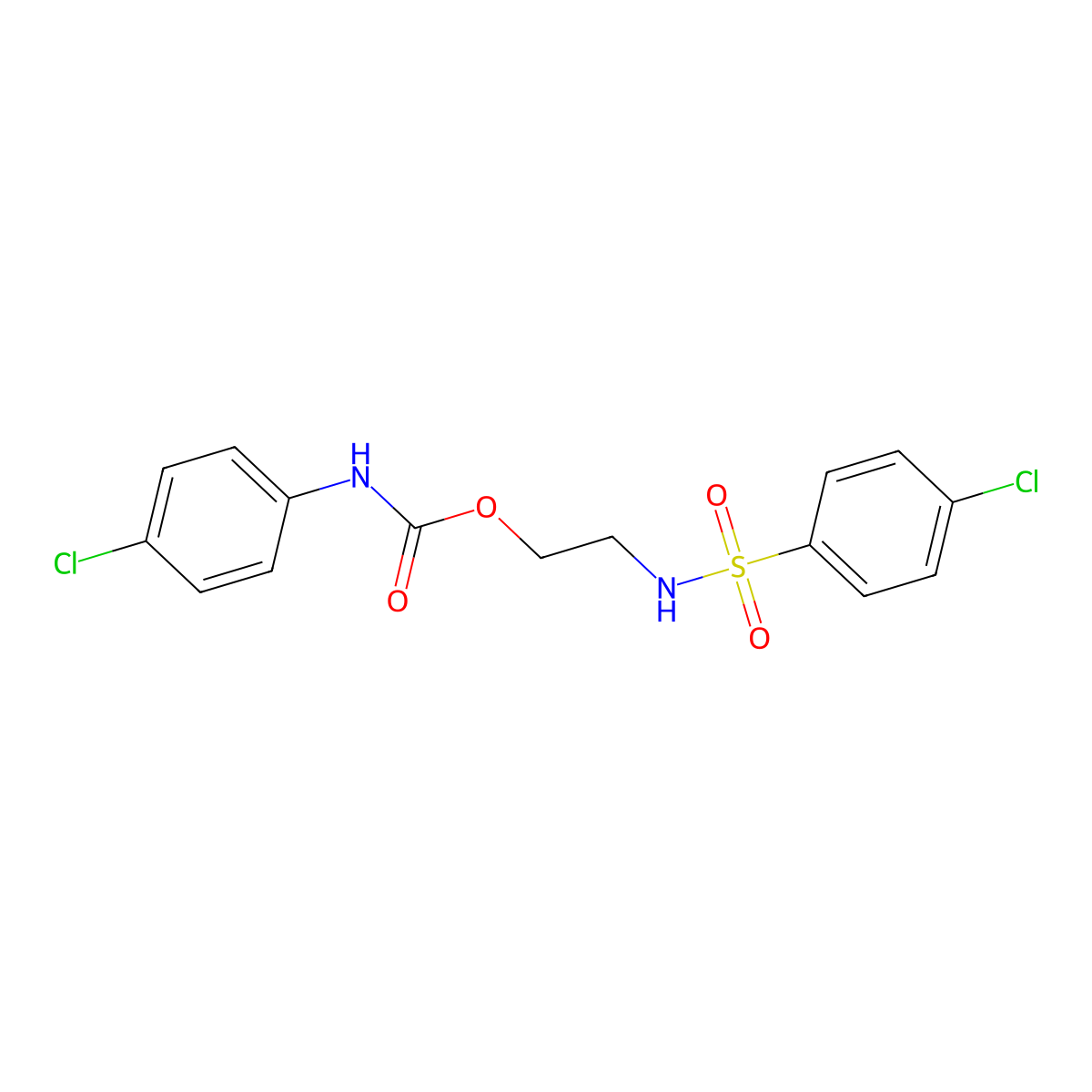 2-{[(4-chlorophenyl)sulfonyl]amino}ethyl N-(4-chlorophenyl)carbamate molecular structure, CAS 478066-88-5