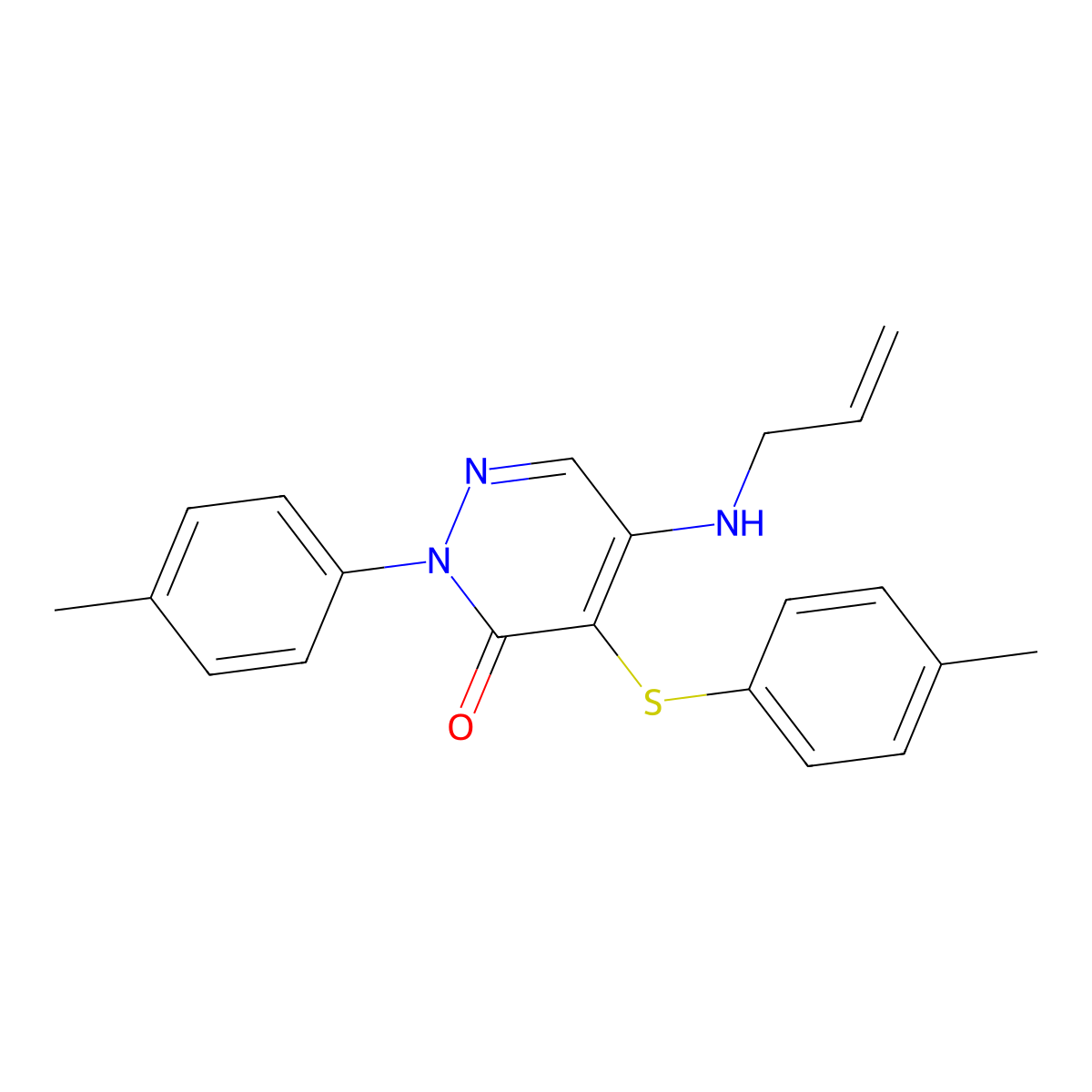 5-(allylamino)-2-(4-methylphenyl)-4-[(4-methylphenyl)sulfanyl]-3(2H)-pyridazinone molecular structure, CAS 478066-89-6