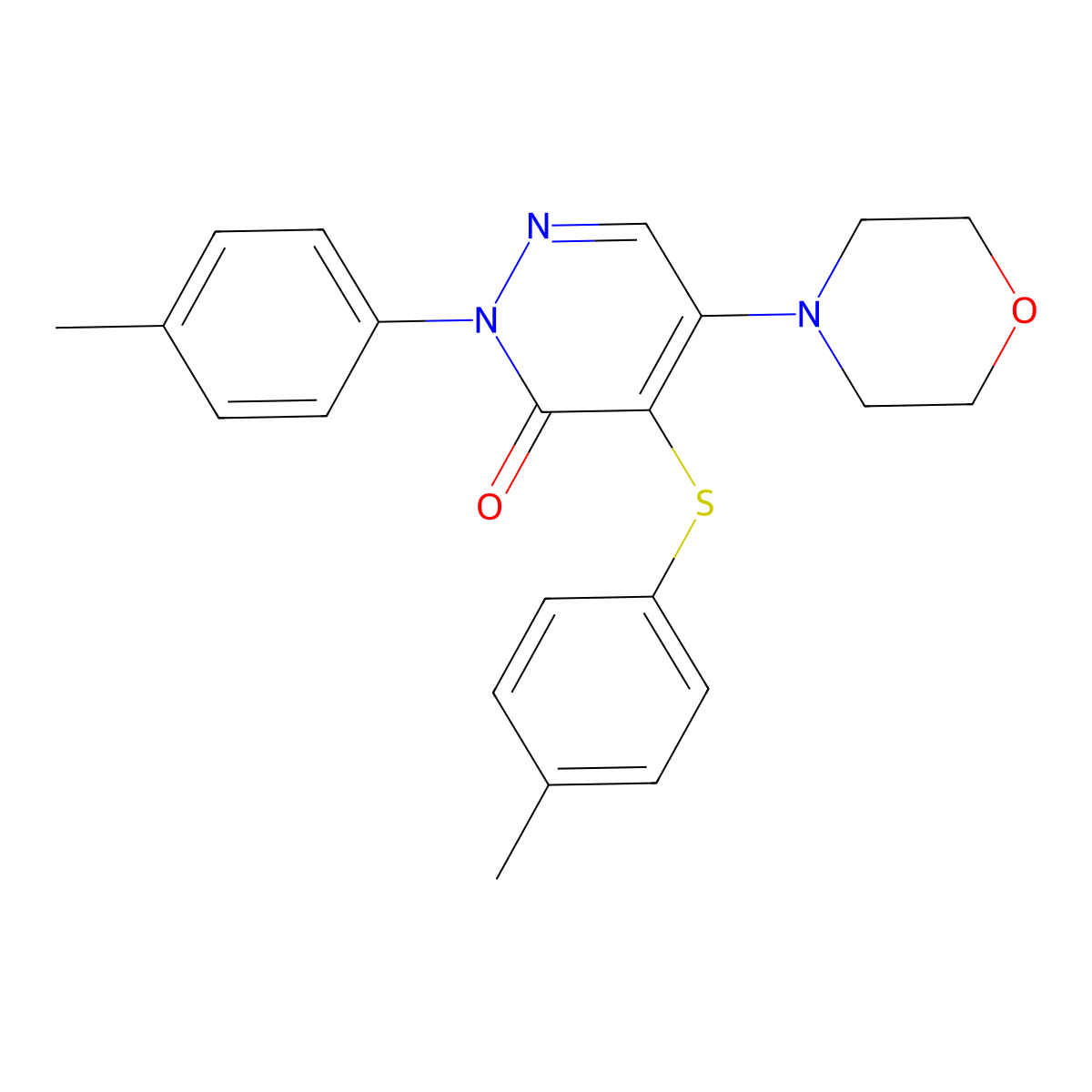 2-(4-methylphenyl)-4-[(4-methylphenyl)sulfanyl]-5-morpholino-3(2H)-pyridazinone molecular structure, CAS 478067-00-4