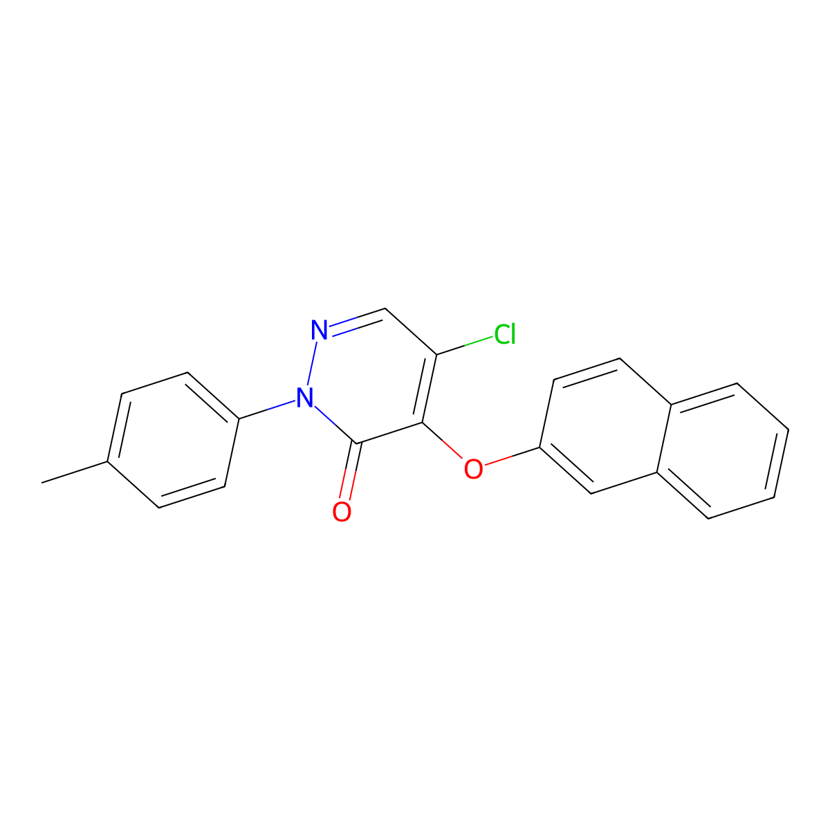 5-chloro-2-(4-methylphenyl)-4-(2-naphthyloxy)-3(2H)-pyridazinone molecular structure, CAS 478067-08-2