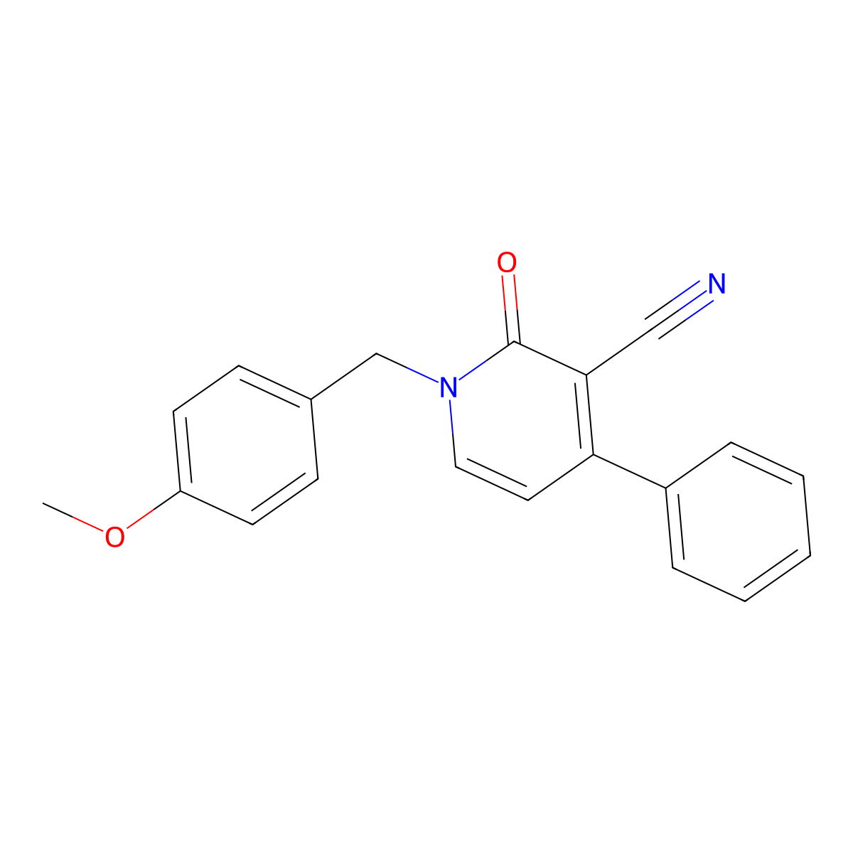1-(4-Methoxybenzyl)-2-oxo-4-phenyl-1,2-dihydro-3-pyridinecarbonitrile molecular structure, CAS 478067-22-0