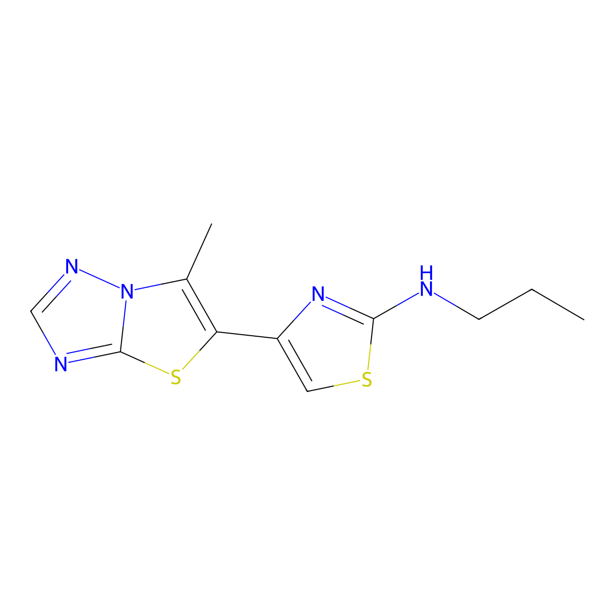 N-[4-(6-methyl[1,3]thiazolo[3,2-b][1,2,4]triazol-5-yl)-1,3-thiazol-2-yl]-N-propylamine molecular structure, CAS 478067-24-2
