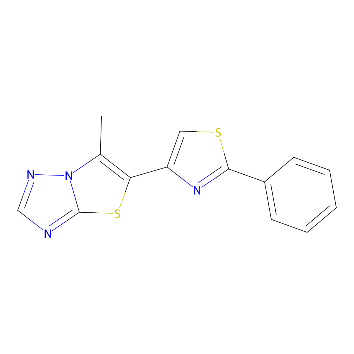 6-Methyl-5-(2-phenyl-1,3-thiazol-4-yl)[1,3]thiazolo[3,2-b][1,2,4]triazole molecular structure, CAS 478067-25-3