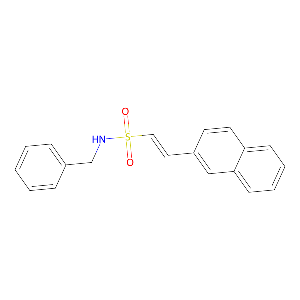 (E)-N-benzyl-2-(naphthalen-2-yl)ethene-1-sulfonamide molecular structure, CAS 478067-29-7