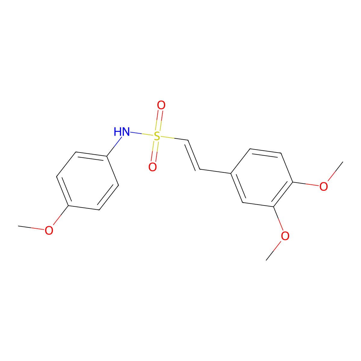 (E)-2-(3,4-dimethoxyphenyl)-N-(4-methoxyphenyl)-1-ethenesulfonamide molecular structure, CAS 478067-31-1