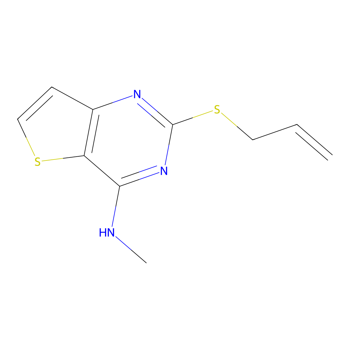 2-(allylsulfanyl)-N-methylthieno[3,2-d]pyrimidin-4-amine molecular structure, CAS 478067-61-7