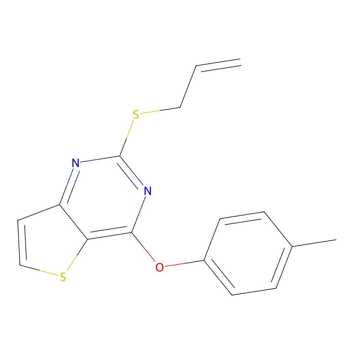 2-(Allylsulfanyl)-4-(4-methylphenoxy)thieno[3,2-d]pyrimidine molecular structure, CAS 478067-68-4