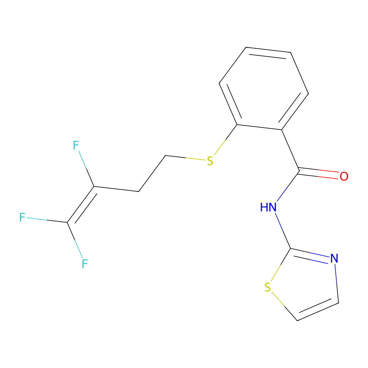 N-(1,3-thiazol-2-yl)-2-[(3,4,4-trifluoro-3-butenyl)sulfanyl]benzenecarboxamide molecular structure, CAS 478067-81-1