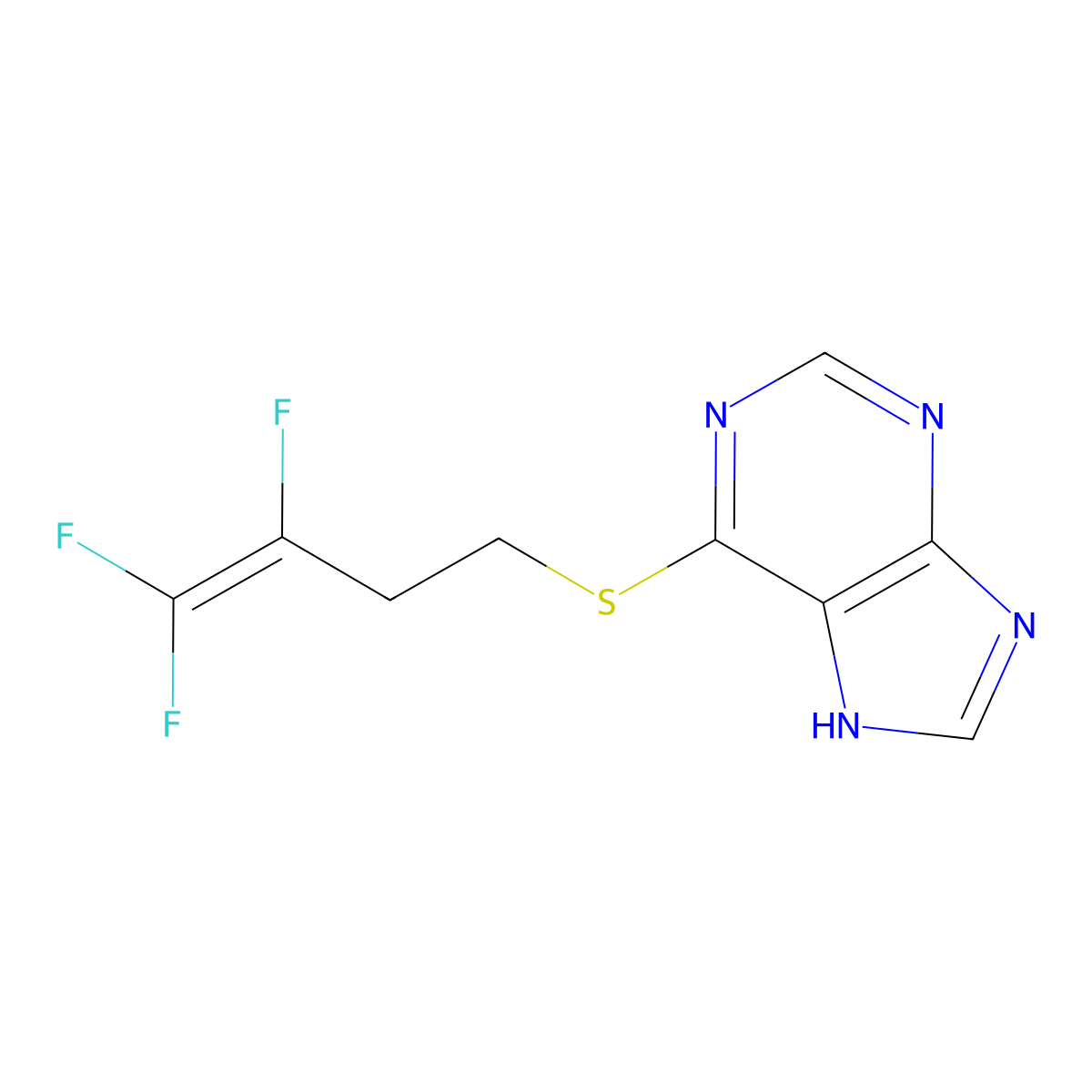 6-[(3,4,4-trifluoro-3-butenyl)sulfanyl]-9H-purine molecular structure, CAS 478067-83-3
