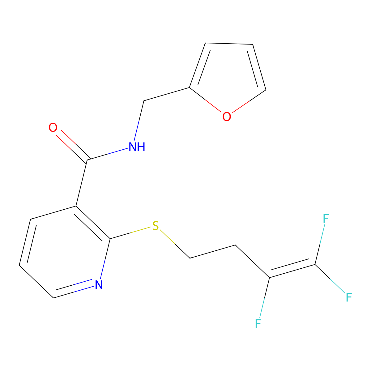 N-(2-furylmethyl)-2-[(3,4,4-trifluoro-3-butenyl)sulfanyl]nicotinamide molecular structure, CAS 478067-86-6