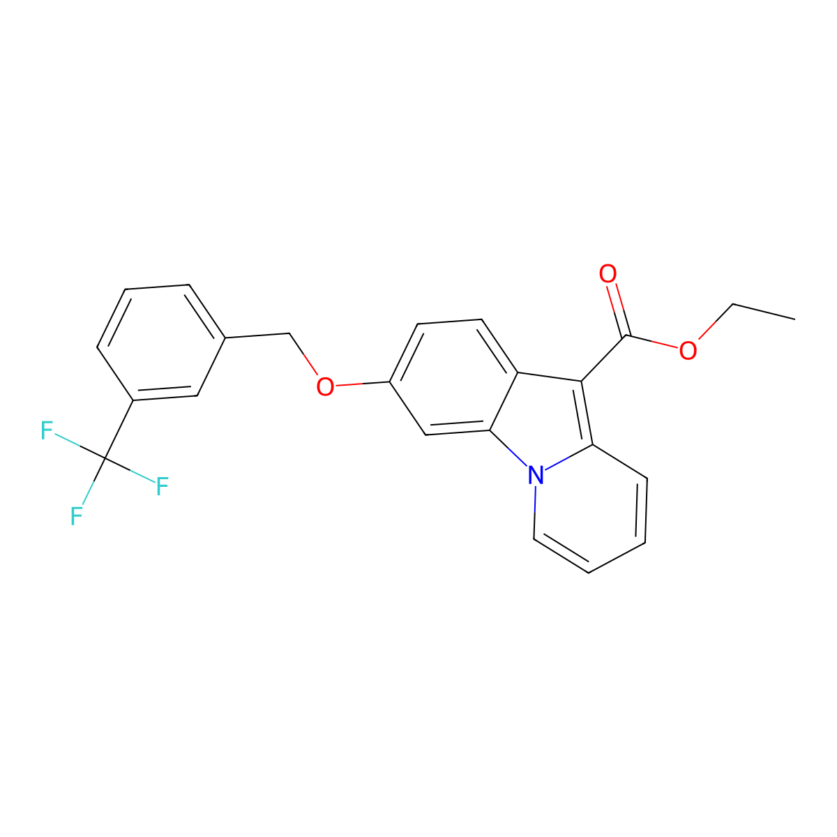 Ethyl 3-{[3-(trifluoromethyl)benzyl]oxy}pyrido[1,2-a]indole-10-carboxylate molecular structure, CAS 478067-89-9