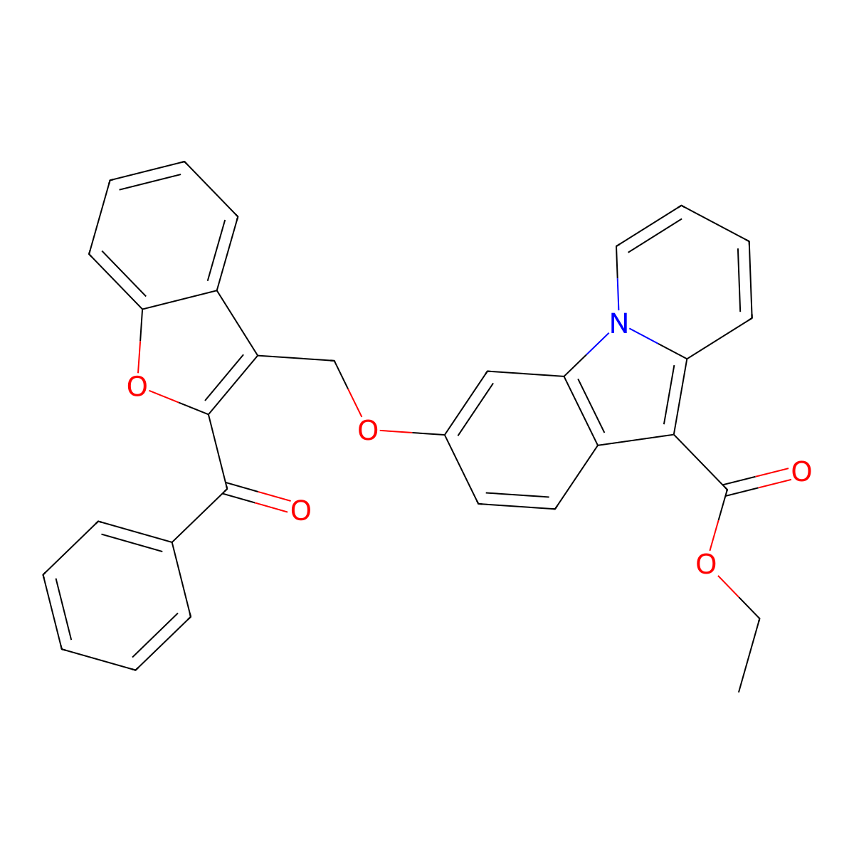 Ethyl 3-[(2-benzoyl-1-benzofuran-3-yl)methoxy]pyrido[1,2-a]indole-10-carboxylate molecular structure, CAS 478067-91-3