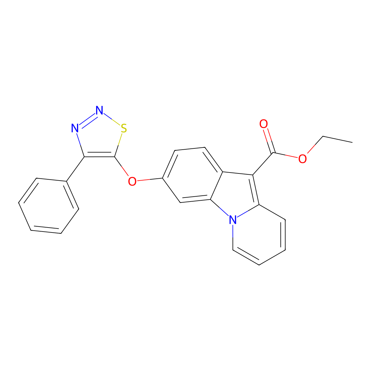 Ethyl 3-[(4-phenyl-1,2,3-thiadiazol-5-yl)oxy]pyrido[1,2-a]indole-10-carboxylate molecular structure, CAS 478067-93-5