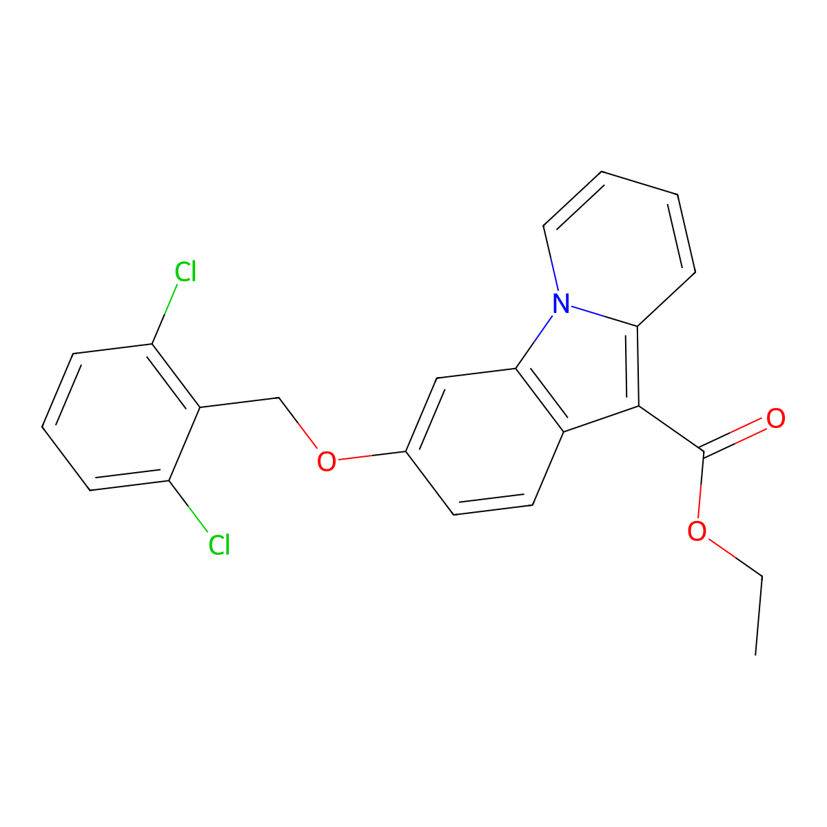 Ethyl 3-[(2,6-dichlorophenyl)methoxy]pyrido[1,2-a]indole-10-carboxylate molecular structure, CAS 478067-94-6
