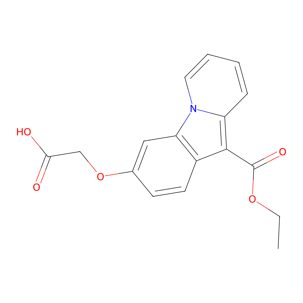 2-{[10-(Ethoxycarbonyl)pyrido[1,2-a]indol-3-yl]oxy}acetic acid molecular structure, CAS 478067-95-7
