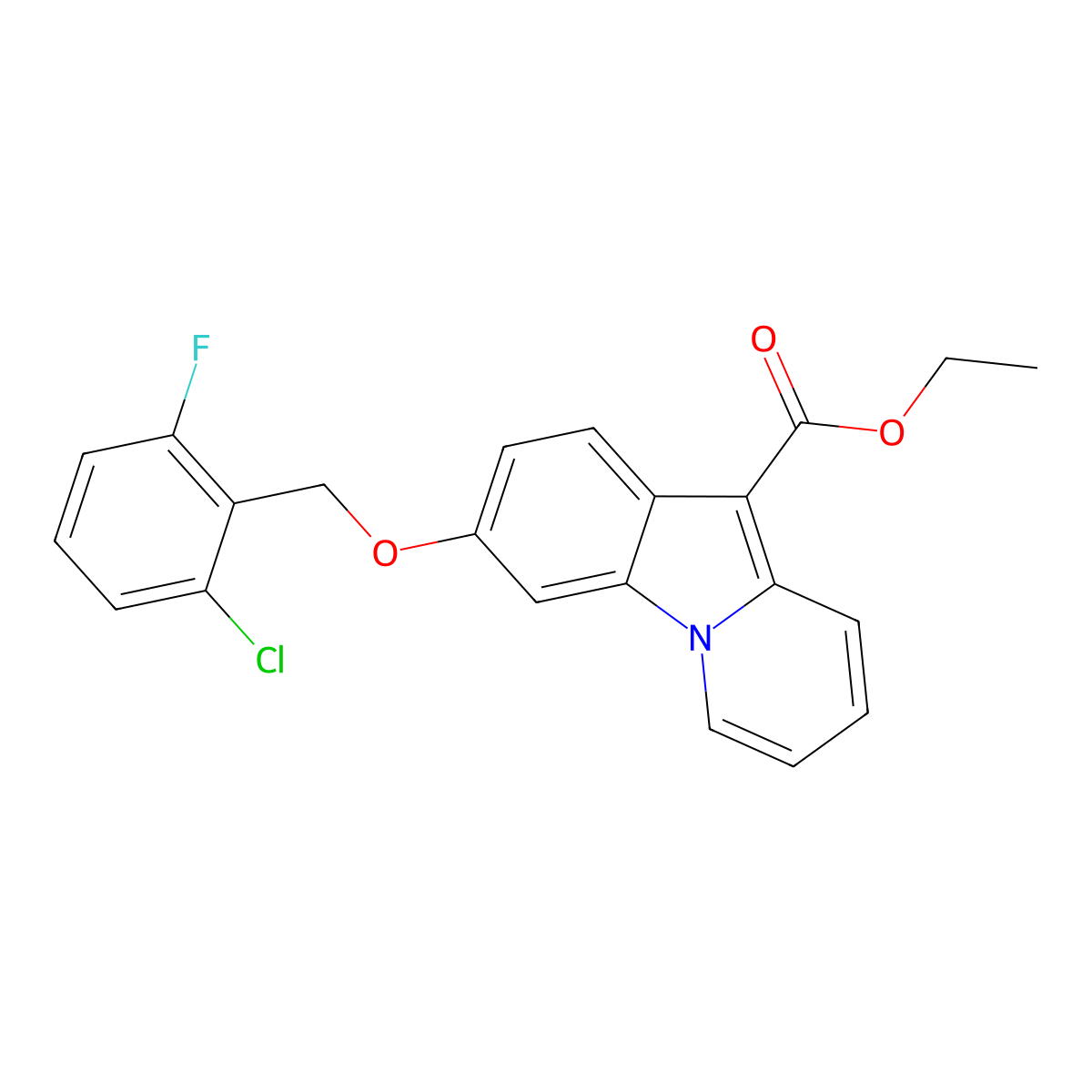 Ethyl 3-[(2-chloro-6-fluorobenzyl)oxy]pyrido[1,2-a]indole-10-carboxylate molecular structure, CAS 478067-96-8