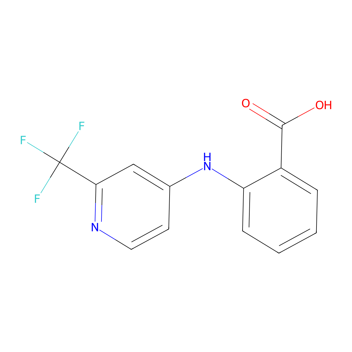 2-[[2-(Trifluoromethyl)-4-pyridinyl]amino]benzoic acid molecular structure, CAS 478068-00-7