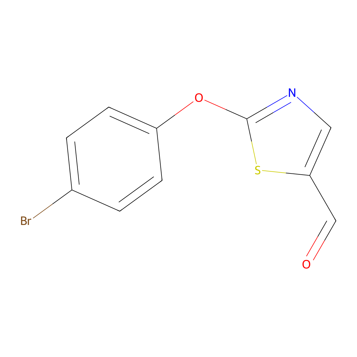 2-(4-Bromophenoxy)-1,3-thiazole-5-carbaldehyde molecular structure, CAS 478068-01-8