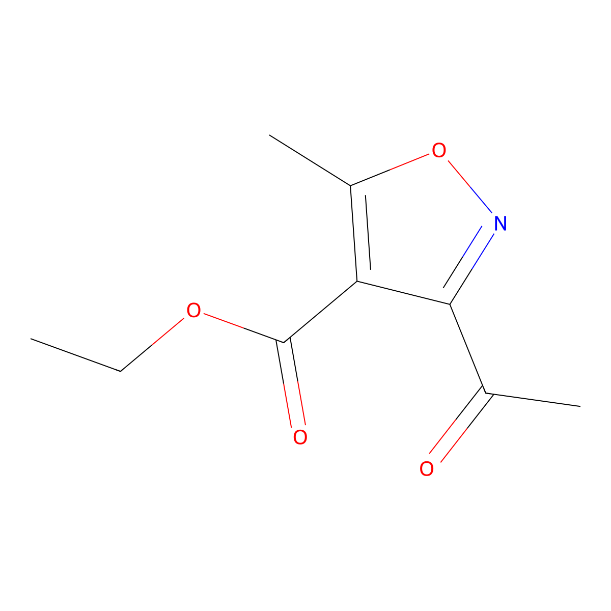 Ethyl 3-acetyl-5-methylisoxazole-4-carboxylate molecular structure, CAS 478068-05-2