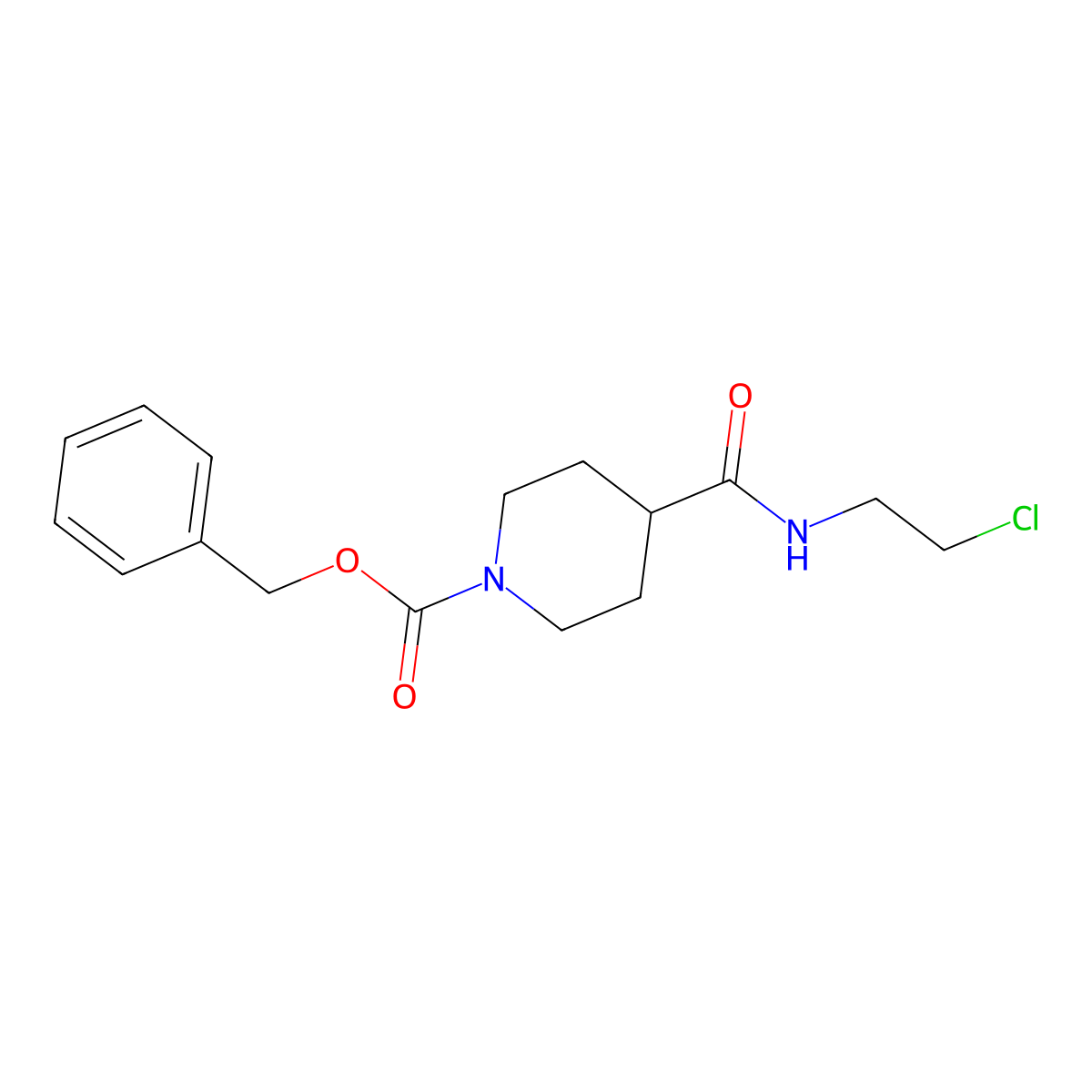Benzyl 4-(2-chloroethylcarbamoyl)piperidine-1-carboxylate molecular structure, CAS 478068-11-0