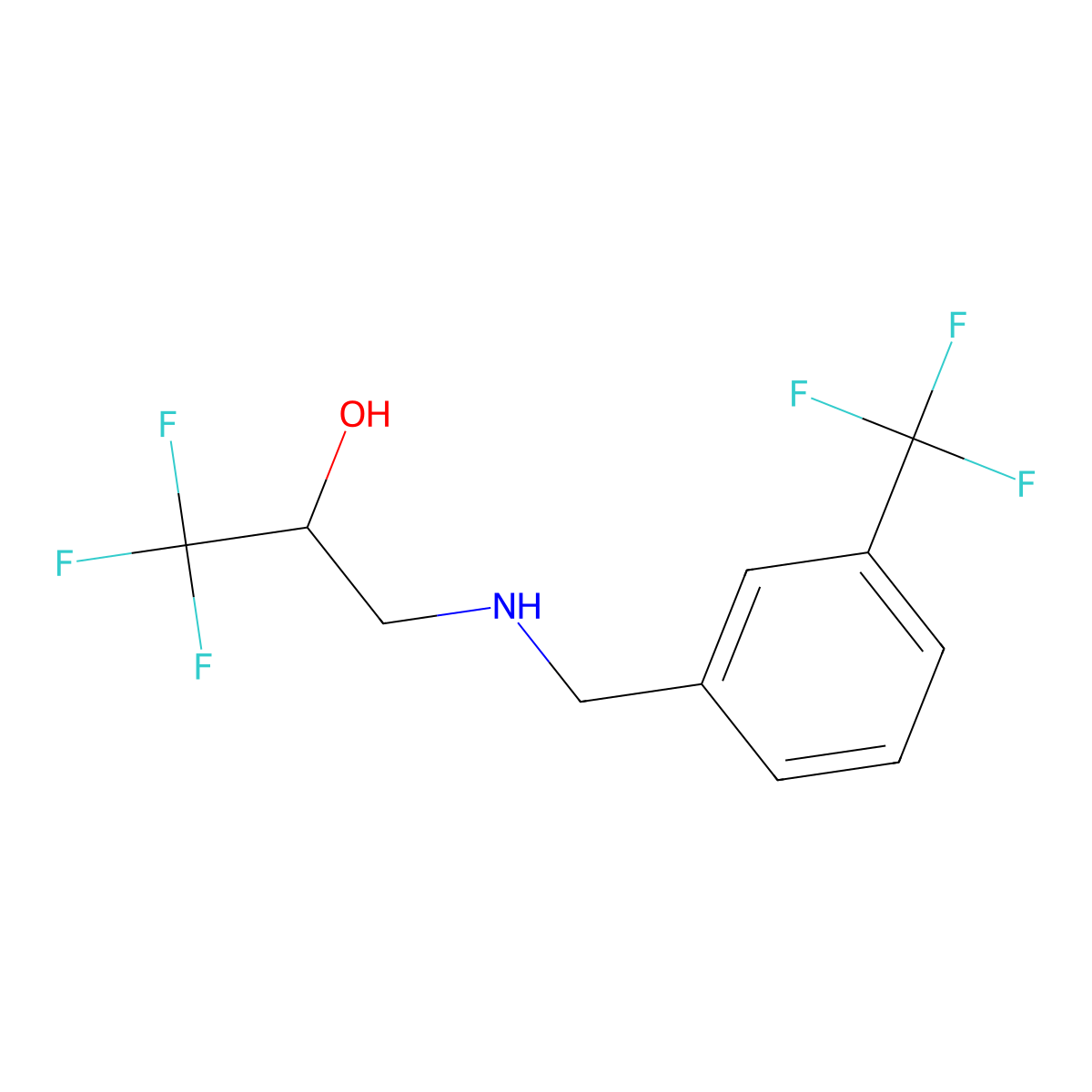 1,1,1-Trifluoro-3-((3-(trifluoromethyl)benzyl)amino)propan-2-ol molecular structure, CAS 478068-12-1
