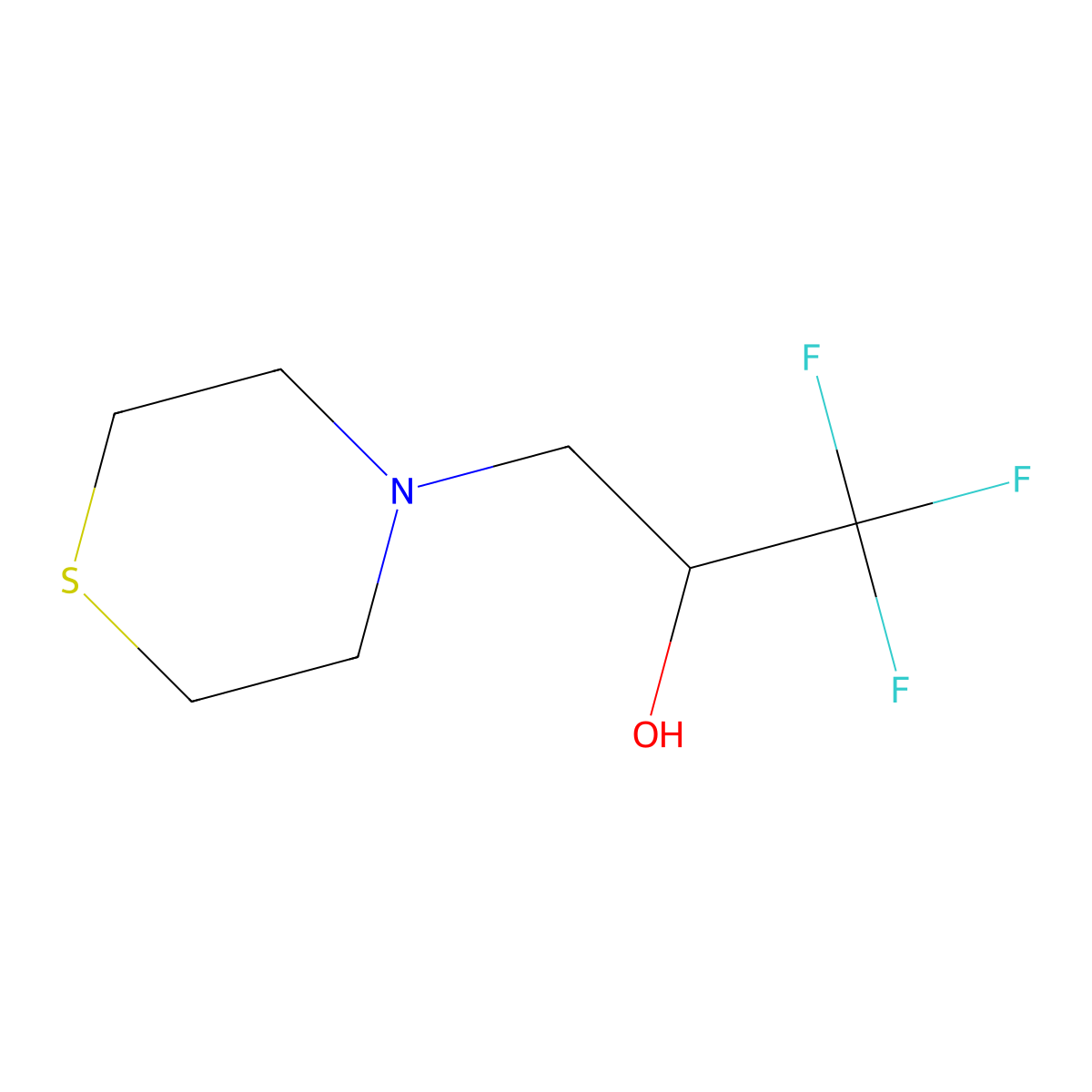 1,1,1-Trifluoro-3-(1,4-thiazinan-4-yl)-2-propanol molecular structure, CAS 478068-13-2