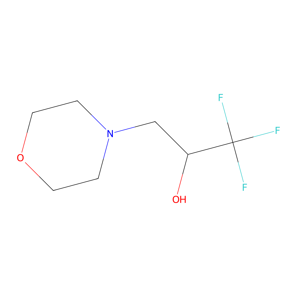1,1,1-Trifluoro-3-morpholin-4-ylpropan-2-ol molecular structure, CAS 478068-15-4