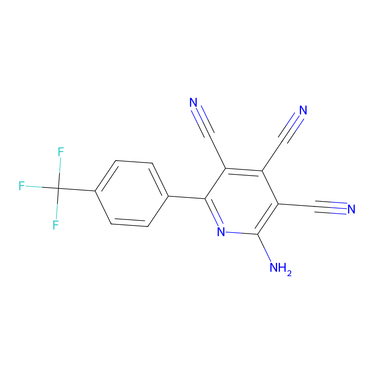 2-Amino-6-[4-(trifluoromethyl)phenyl]-3,4,5-pyridinetricarbonitrile molecular structure, CAS 478068-16-5