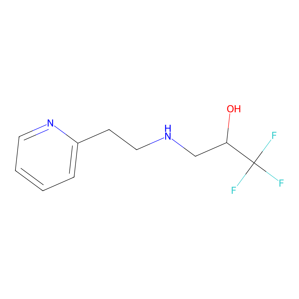 1,1,1-Trifluoro-3-{[2-(2-pyridinyl)ethyl]amino}-2-propanol molecular structure, CAS 478068-17-6