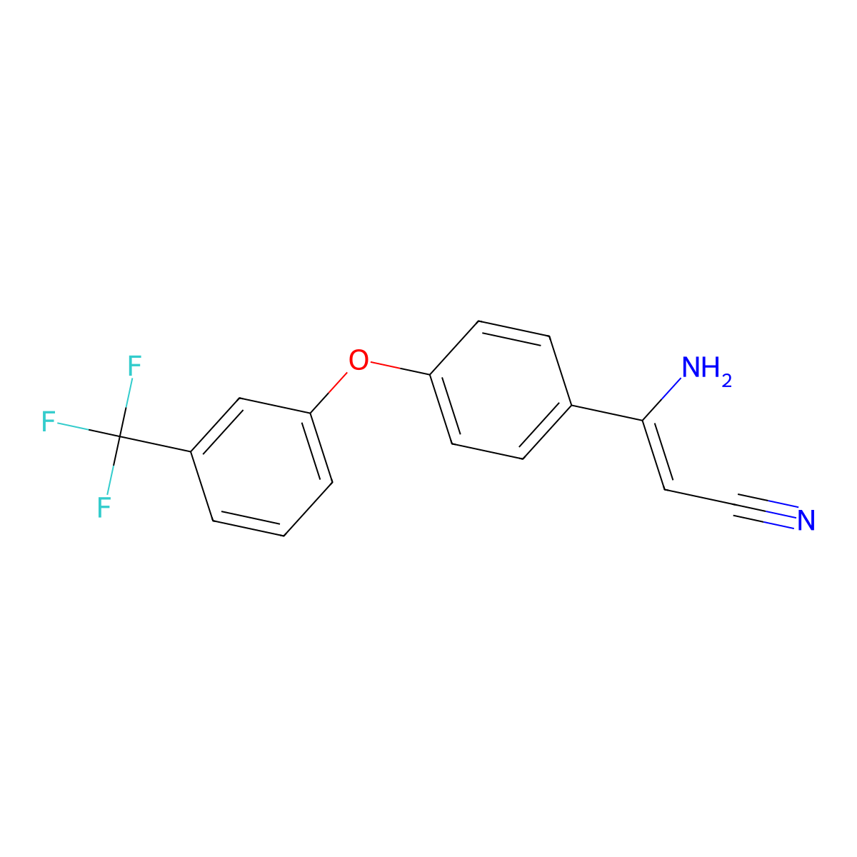 (Z)-3-amino-3-[4-[3-(trifluoromethyl)phenoxy]phenyl]prop-2-enenitrile molecular structure, CAS 478068-18-7