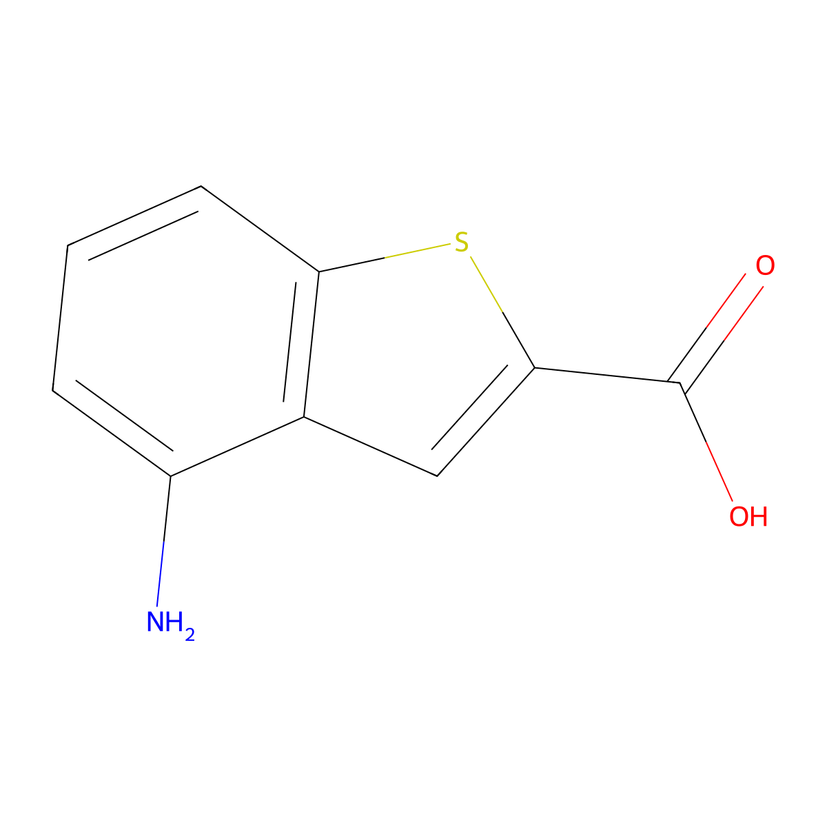 4-Aminobenzo[b]thiophene-2-carboxylic acid molecular structure, CAS 478076-38-9
