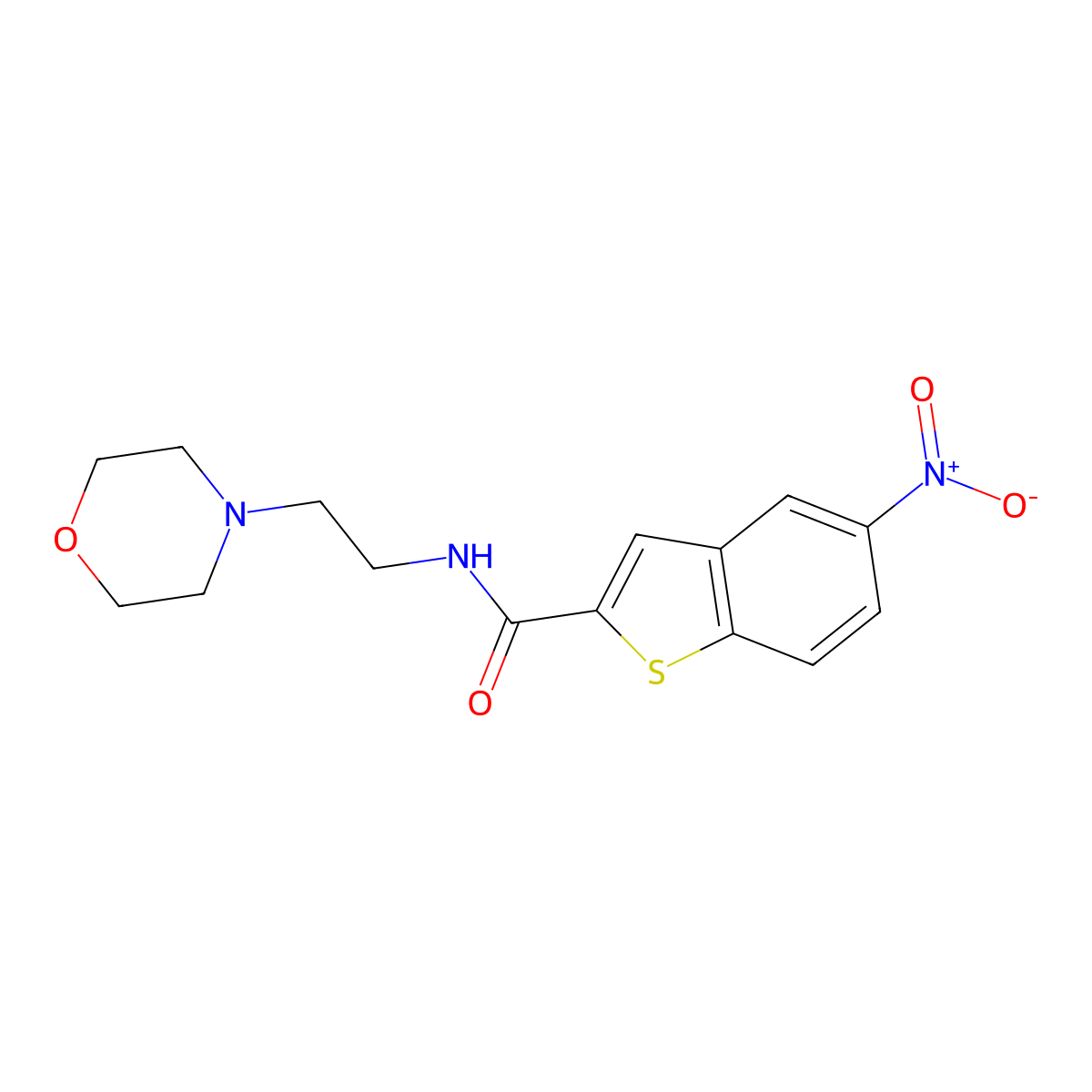 N-(2-morpholinoethyl)-5-nitro-1-benzothiophene-2-carboxamide molecular structure, CAS 478076-68-5