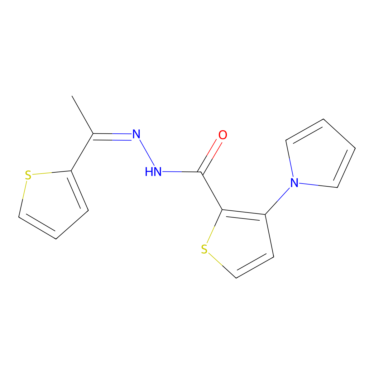 3-(1H-pyrrol-1-yl)-N'-[(E)-1-(2-thienyl)ethylidene]-2-thiophenecarbohydrazide molecular structure, CAS 478076-87-8